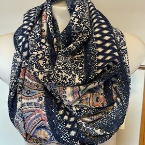 Blue, White and Pink Infinity Scarf